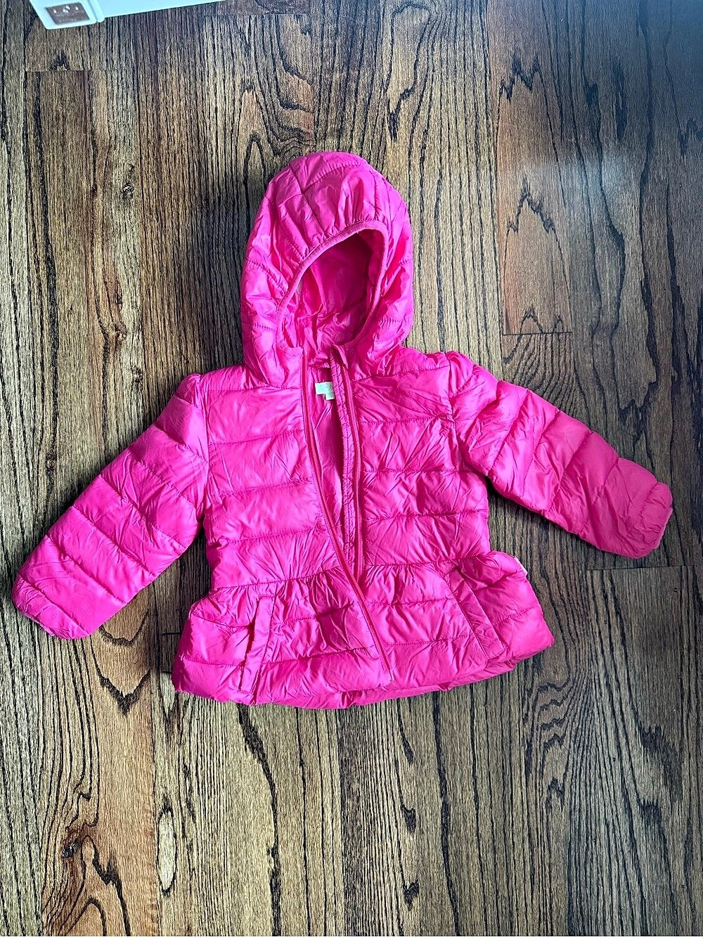 Le Top Pink Puffer Jacket Baby 3T